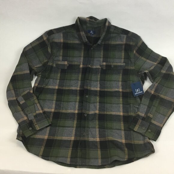 (NWT) George Flannel Button-Down Shirt - Picture 1 of 12